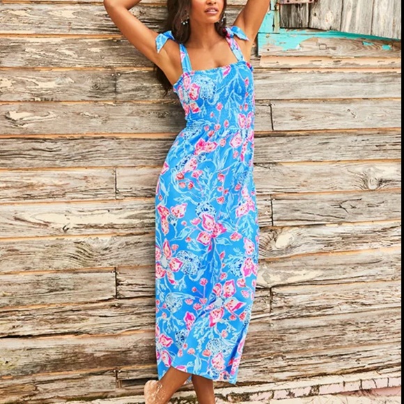 {Lilly Pulitzer} Brand New Kailua Smocked Maxi Dress